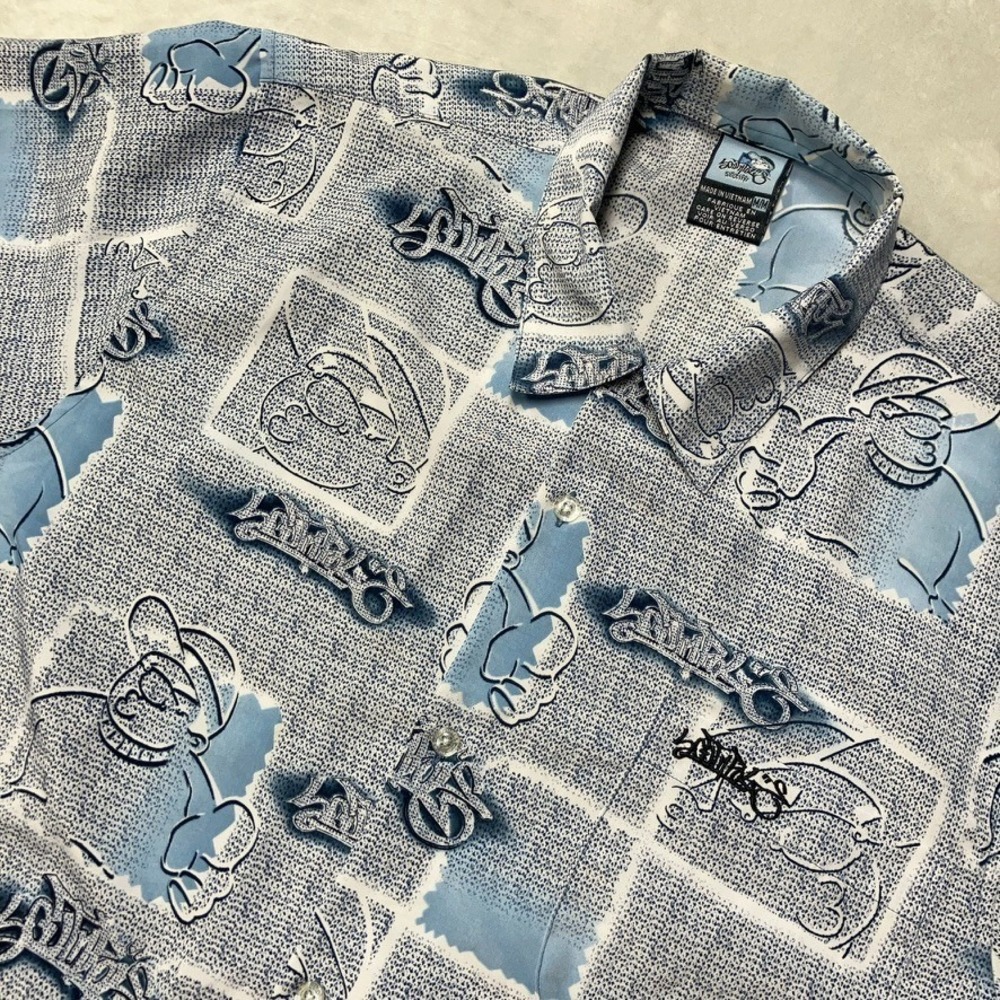 RARE Southpole B-Boy Hip Hop Button Up Shirt Hiphop AOP Y2K VTG Mens‎ Medium